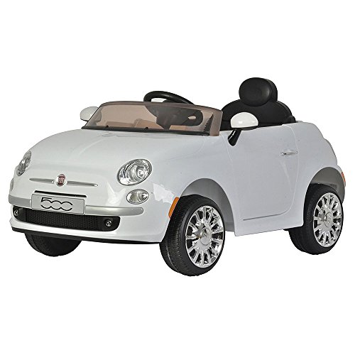 Coche eléctrico Fiat 500 blanco 12 V 1 plaza para niños