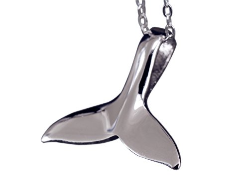 Colgante NicoWerk de plata, de cola de delfín, cola de ballena liso, colgante marino para ella de plata 925, cadena con colgante de plata 925 SAN147