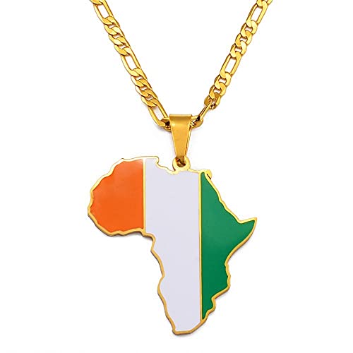 Collar De Mujer Cote Dlvoire Africa Map Collar con Colgante De Mujer Pareja Ghana Nigeria Congo Sudán Somalia Uganda Zimbabwe Zambia Liberia Fiesta Fiesta Regalo del Día De La Madre