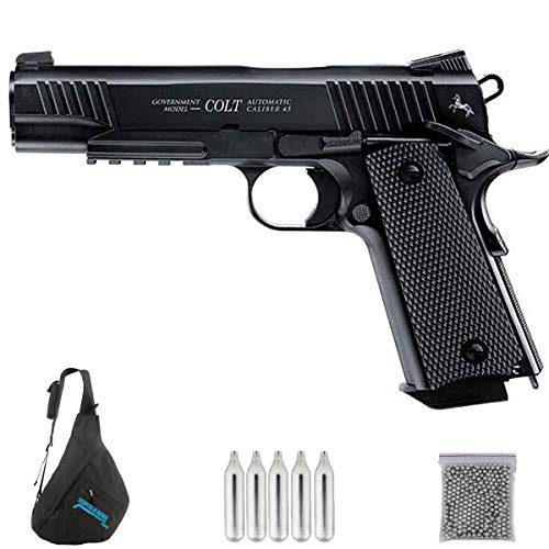 Colt M45 A1 CQBP (blowback) | Pack Pistola de balines (perdigones o Bolas de Acero BB's). Arma de Aire comprimido CO2 Calibre 4,5mm <3,5J