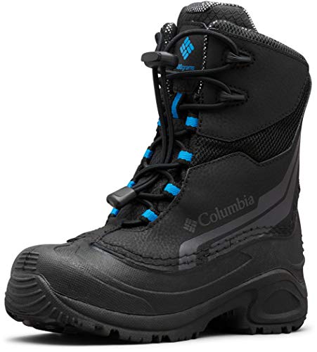 Columbia Bugaboot Plus IV Omni-Heat Botas para niños, Negro(Black Hyper Blue), 34 EU