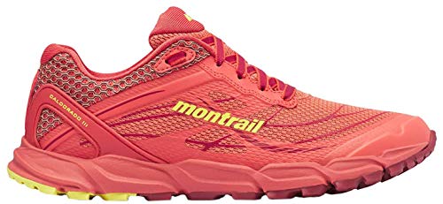 Columbia CALDORADO III, Zapatillas de Trail Running Mujer, Naranja, Amarillo (Faded Peach, Acid Yellow), 39 EU