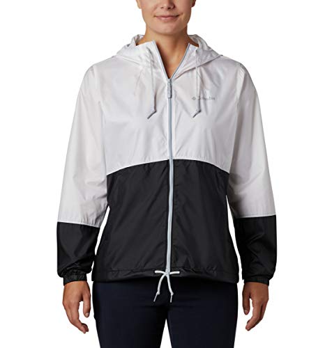 Columbia Flash Forward, Chaqueta cortavientos, Mujer, Blanco/Negro (White/Black), M