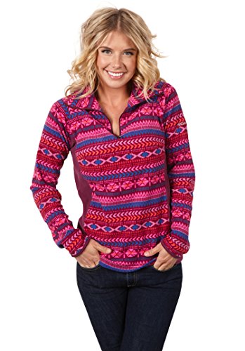 Columbia Fleece Glacial III Print 1/2 Zip Jersey de Forro Polar, Mujer, Morado (Dark Raspberry/Fairisle), XS