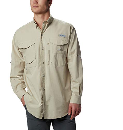 Columbia PFG Bonehead™ Camisa de Manga Corta para Hombre, fósil, 3X