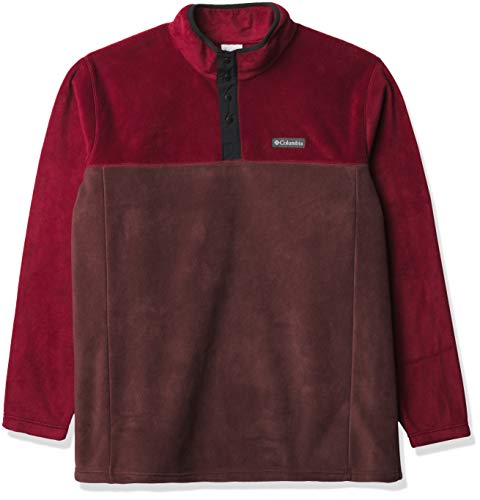 Columbia Steens Mountain Jersey con Cierre de Botones, Hombre, Rojo,Negro (Red Lodge, Red Jasper, Black), XXL