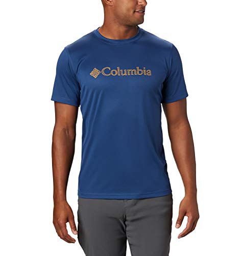 Columbia Zero Rules Camiseta técnica con Estampado de Manga Corta, Hombre, Azul (Carbon CSC Topo Lines), M