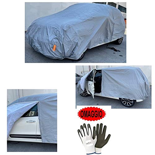 Compatible con Dacia Duster 1.5 dCi 110 CV SES 4x2 Lauréate Cubierta para Coche con Cremallera Lateral con Polar Funda Lluvia Interior Impermeable TG.L 482X196X120CM