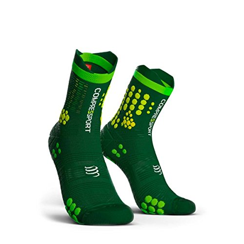 COMPRESSPORT Compress Port Hombre Trail Sock Green T1 Unidad de compresión Calcetines, Verde, 1