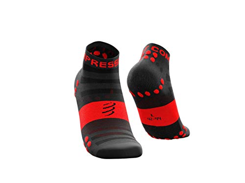 Compressport - COMPRESSPORT - Chaussettes - RACING SOCKS V3.0 ULTRALIGHT RUN LOW Noir/Rouge - tailles : T4