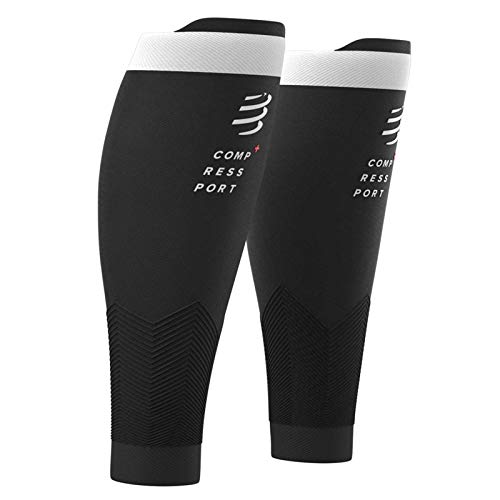 COMPRESSPORT R2V2 - Manga de compresión para las pantorrillas - Protección muscular, rendimiento y recuperación para el deporte - Ultraligero y anti-fatiga - Correr, Ciclismo, Trail y Triatlón, Negro