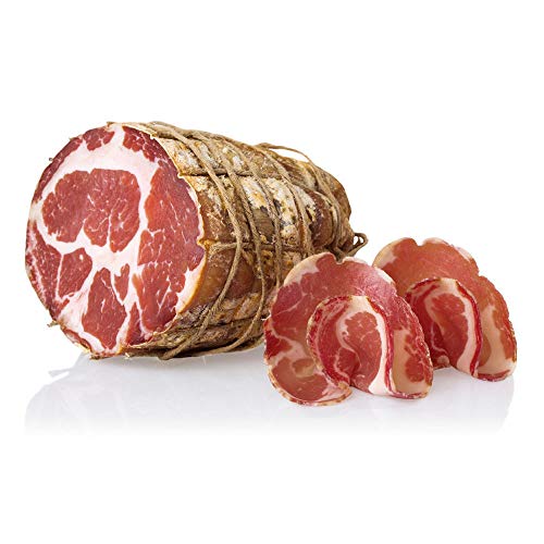 Coppa Salumi Pasini® | Peso 800 g | Embutido artesanal italiano | Ideal para el aperitivo | Sin gluten, sin lactosa y sin transgénicos