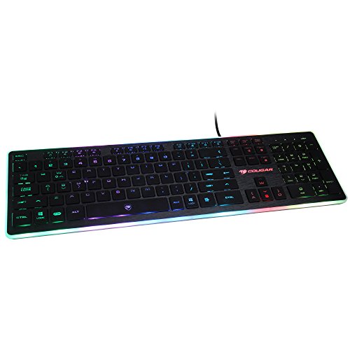 Cougar Vantar Teclado de Juego - Conmutadores de Tijera Extremadamente Planos - LED - 8 Colores - Plug & Play - Win-Lock - UK Layout - Multicolor