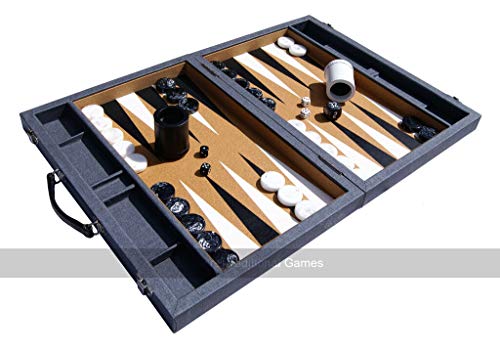 Crisloid Brooklyn Slate Tournament 21-Inch Attaché Backgammon Set