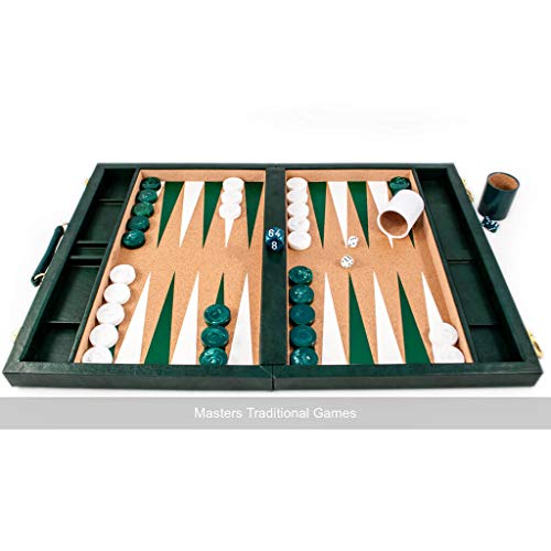 Crisloid Classic Green Champion Attaché 19-Inch Backgammon Set