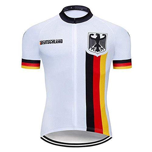 Crossrider - Country Jerseys - Love Your Country! Cycling Jerseys & Sets Collection - Team Germany "Deutschland" Men's Cycling Jersey & 9D Bib Short Set - Jersey Only - XL