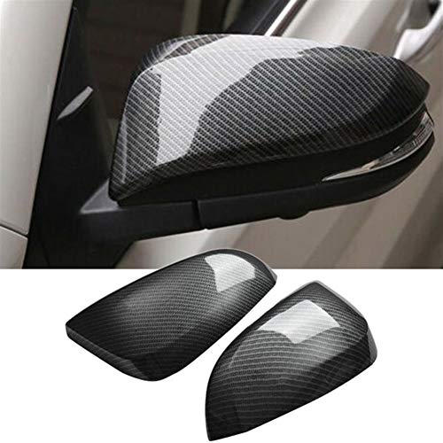 Cubrir Retrovisor exterior Caps del coche del capítulo de fibra de carbono Espejo retrovisor lateral Cubierta de protección for Toyota RAV4 2014-2018 (Color : Black)