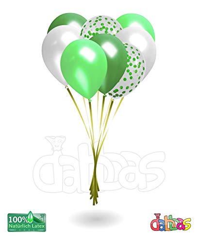 Dabbas Globos de helio, 50 unidades, globos de helio de 3,2 g, globos de helio para guardería, cumpleaños de bebé, niñas, fiestas, decoración, alta calidad (verde)