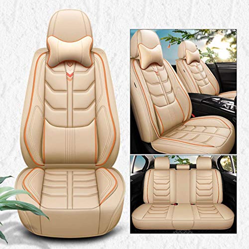 DSGHH Fundas Asientos Coche Universales para Volvo S60L V40 V60 S60 Xc60 Xc90 Xc60 C70 S80 S40 Lujo Beige