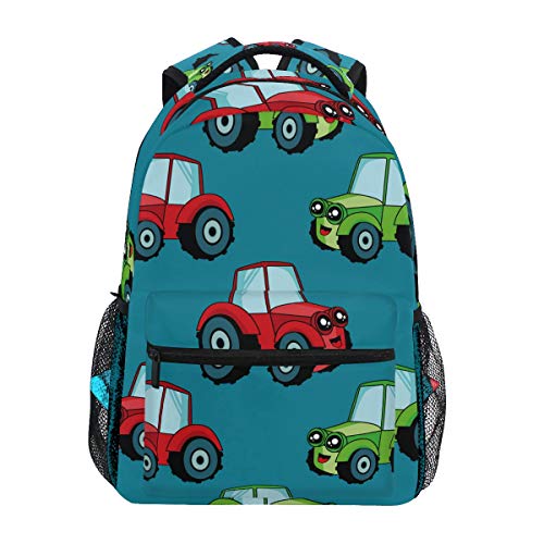 DXG1 Coche Auto Tractor Azul Mochila Mujeres Hombres Adolescente Niña Niño Escuela Bolsa Bolso Librero Casual Daypack Suministros