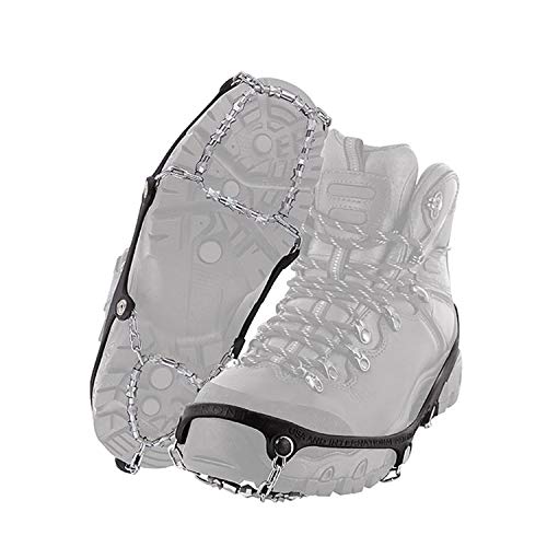 DYMMS Crampones, Crampones Todo Terreno, Nieve Y Hielo Tracción, para Invierno Deportes Montañismo Escalada Caminar Alpinismo Cámping Acampada Senderismo,M