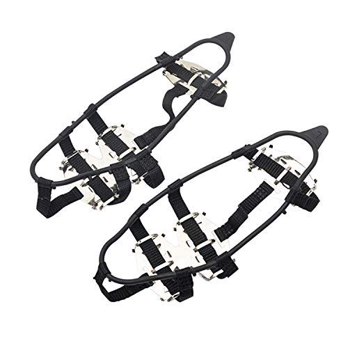 DYMMS Crampones Livianos, 24 Garras De Dientes Crampones Cubierta Antideslizante De Zapatos con Cadena De Acero Inoxidable para Excursiones Escalada Trotar Montañismo, Senderismo,37