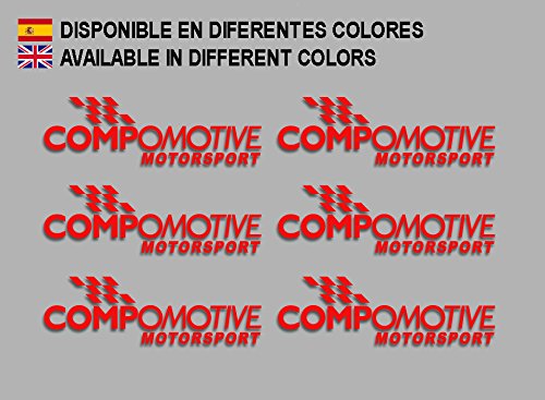 Ecoshirt 2Y-0RTP-V032 Pegatinas Compomotive F194 Stickers Aufkleber Decals Adesivi Rallye Racing, Rojo