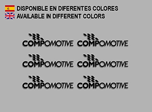 Ecoshirt G9-VQ04-E9IT Pegatinas Compomotive F193 Stickers Aufkleber Decals Adesivi Rallye Racing, Negro