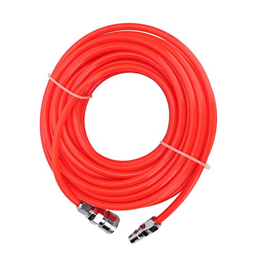 Esenlong Manguera de Compresor de Aire Flexible de Alta Presión de 5X8 Mm con Conector Rápido Macho / Hembra de 15 M (Rojo)