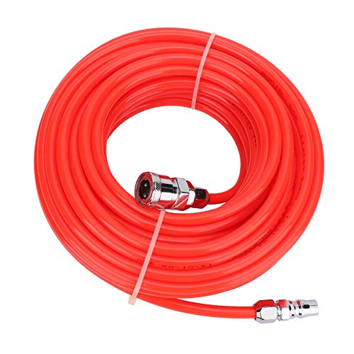 Eurobuy Manguera de Compresor de Aire Flexible de Alta Presión de 5X8 Mm con Conector Rápido Macho/Hembra de 15 M (Rojo)