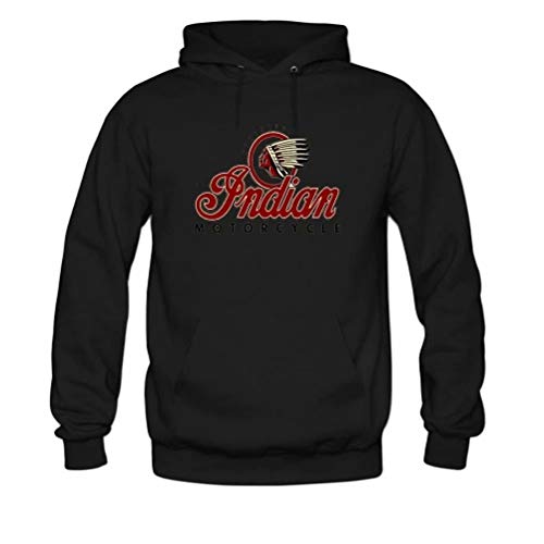 Fashion The Indian Motorcycle Men's Customize Long Sleeve Hoodies Moto Sudadera con capucha (BAO01CBWE7CQ) (Negro, Mediano)