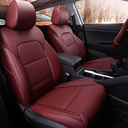 Fundas Para Asientos Coche Universales De Cuero De Lujo Para Hiunday Tucson,Cubreasientos Coche Personalizadas Impermeable Protectores Asiento Coche Para Delanteros Y Traseros,Rojo