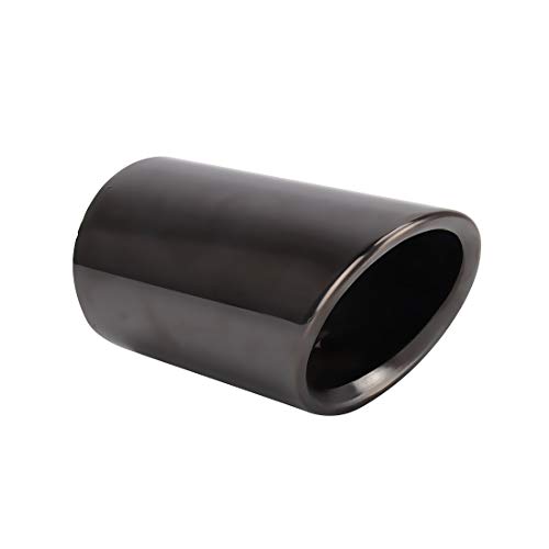 FWUDI Consejos de Escape Tubo de Punta de Escape de Acero Inoxidable de Acero Inoxidable, Ajuste para VW Volkswagen 1.8T / 2T Volumen Barrido Audi (2 PCS) (Color : Black)