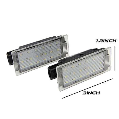 Guangcailun 1 par de Coches Número de LED Coche Licencia Placa SMD 3528 de Recambio para 2 ne ne Clio Laa 2 3