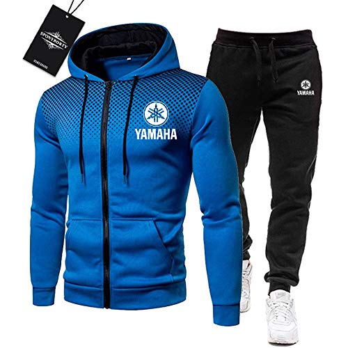 Gyulyaydin de Los Hombres Chandal Conjunto Trotar Traje Ya.M_Aha-s Hooded Zipper Chaqueta + Pantalones Deporte R Deportes/blue/M