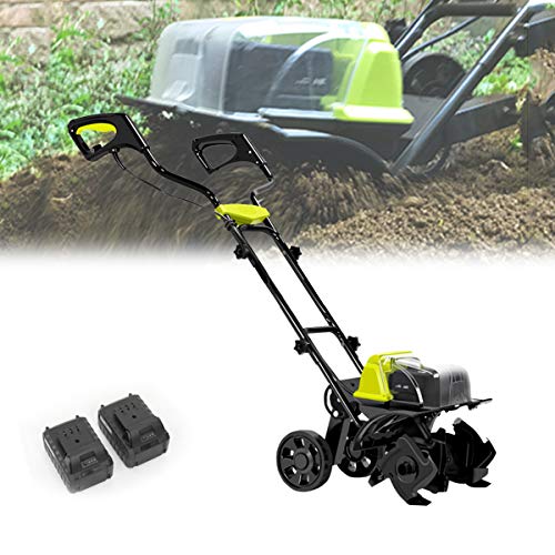 HIMNA PETTR Motocultor Eléctrica Portátil Inalámbrico, Profundidad de Cultivo 18cm, Ancho de Cultivo 36cm, Motoazada Rotavator para Jardín, Césped, Invernadero