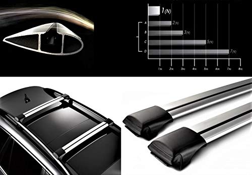 HippoBar Aerodinámico & Bloqueable Barras Transversales para Mercedes W212 E Class Estate Wagon Anodizado Plata
