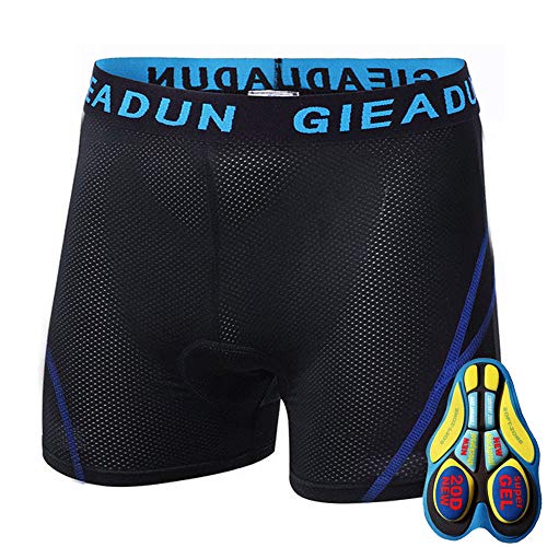 HTTOAR Culotte Ciclismo Hombre， Culotes Ciclista Calzoncillos Transpirable y de Secado Rápido Calzoncillos Bici Culotte Ciclismo Gel (Azul Negro, X-Large)