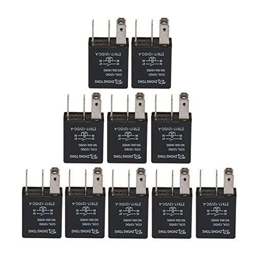 Jgzwlkj Relé 10 unids ZT617-12V-A-R DC 12V 30A 30 AMP SPST Relay relés, 4 Pines Automotive Relay Reemplazo para Auto Car Truck Boat