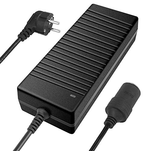 KINDAX Transformador de 120 W y 10 A CA a CC de 100 V-220 V/230 V/240 V/250 V CA a 12 V CC. Adaptador para toma de mechero del coche convertidor CA a CC. Fuente de alimentación de 120 W.