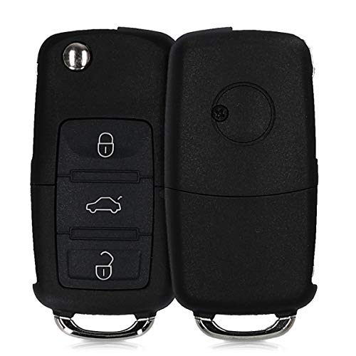 kwmobile Funda Llave Coche Compatible con VW Skoda Seat Llave de Coche de 3 Botones - Repuesto plástico Duro para Mando de Auto - Negro