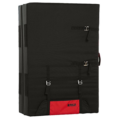 LACD Crash Pad Spot Master 2.0 – Black/Red – One Size – Robusto dämpfendes Boulder crashpad con sistema de transporte. rojo Talla:talla única