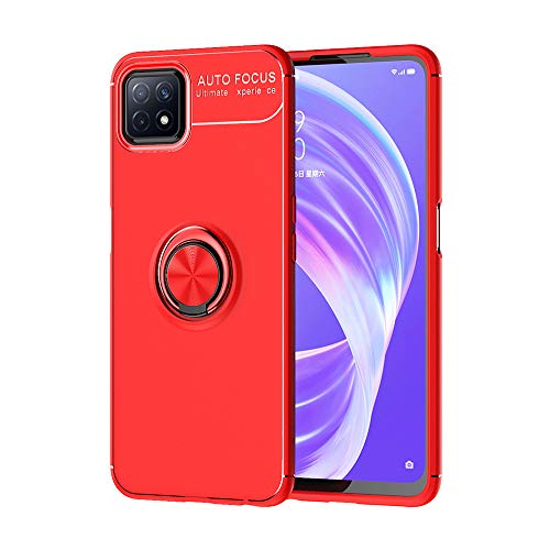 LAGUI Funda Adecuado para Samsung Galaxy A72 5G, Soporte de Montaje Magnético del Coche Carcasa Especial, con Anilla Posterior, Rojo+Rojo