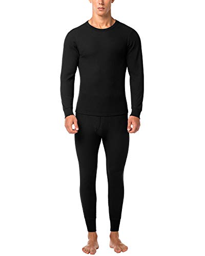 LAPASA Set de Ropa Térmica Waffle Knit Estilo GOFRES para Hombre M60 (Negro II, M)