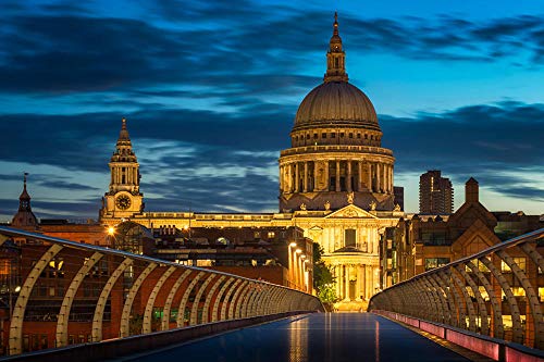 LFNSTXT Rompecabezas para adultos, 1000 piezas, puentes de Inglaterra, puentes de noche, puentes del milenio, para adultos, familias y niños. Juguete educativo para decoración del hogar (70 x 50 cm)