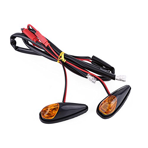 Luces LED de intermitente para motocicleta, 2 unidades/par de luces indicadoras universales para motocicleta, luz ámbar, luz delantera, luz intermitente trasera, carcasa negra, 12 V