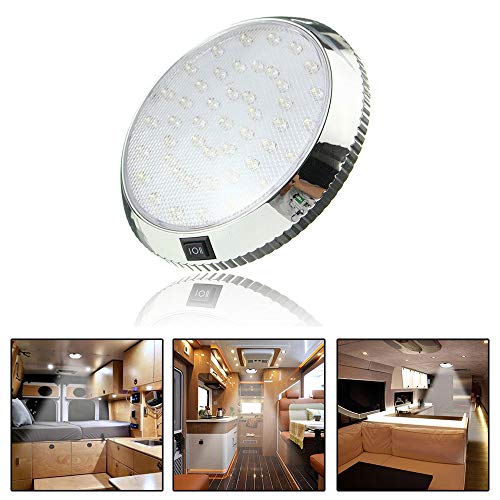 Luz interior del coche DC12V 46LEDs cúpula techo lámpara interior con interruptor de encendido/apagado para caravana, autocaravana, barco, cocina, sala de estar