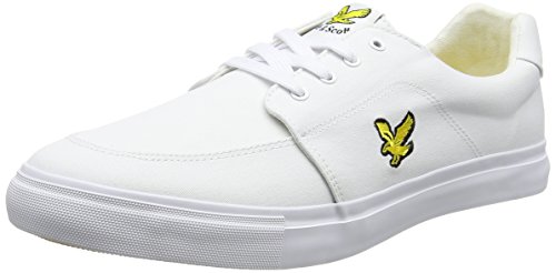 Lyle & Scott Calder Canvas, Zapatillas de Estar por casa Hombre, White, 42.5 EU