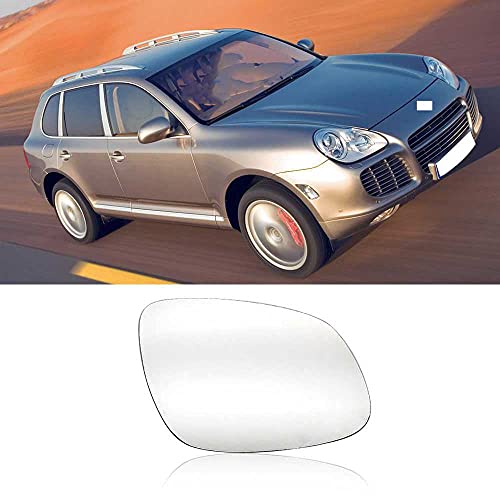 LYSHUI Con calefacción, Apto para Porsche Cayenne 2003 2004 2005 2006, Espejo retrovisor Lateral de Coche, Cristal de Espejo retrovisor, Lente de Marcha atrás