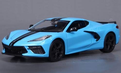 Maisto MAI31527BLUE Compatible con Chevrolet Corvette C8 Stingray Z51 Azul Claro Negro 2020 1:24 Modelo Listo